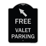 Free Valet Parking with Upper Left Arrow