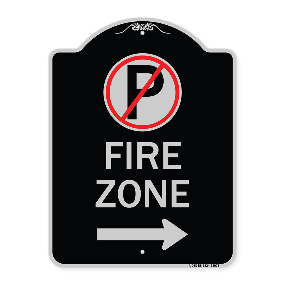 Fire Zone (No Parking Symbol and Right Arrow)