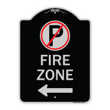 Fire Zone (No Parking Symbol and Left Arrow)