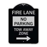 Fire Lane Tow-Away Zone with Right Arrow