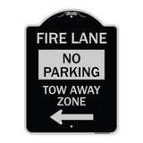 Fire Lane Tow-Away Zone with Left Arrow