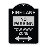 Fire Lane Tow-Away Zone with Bidirectional Arrow
