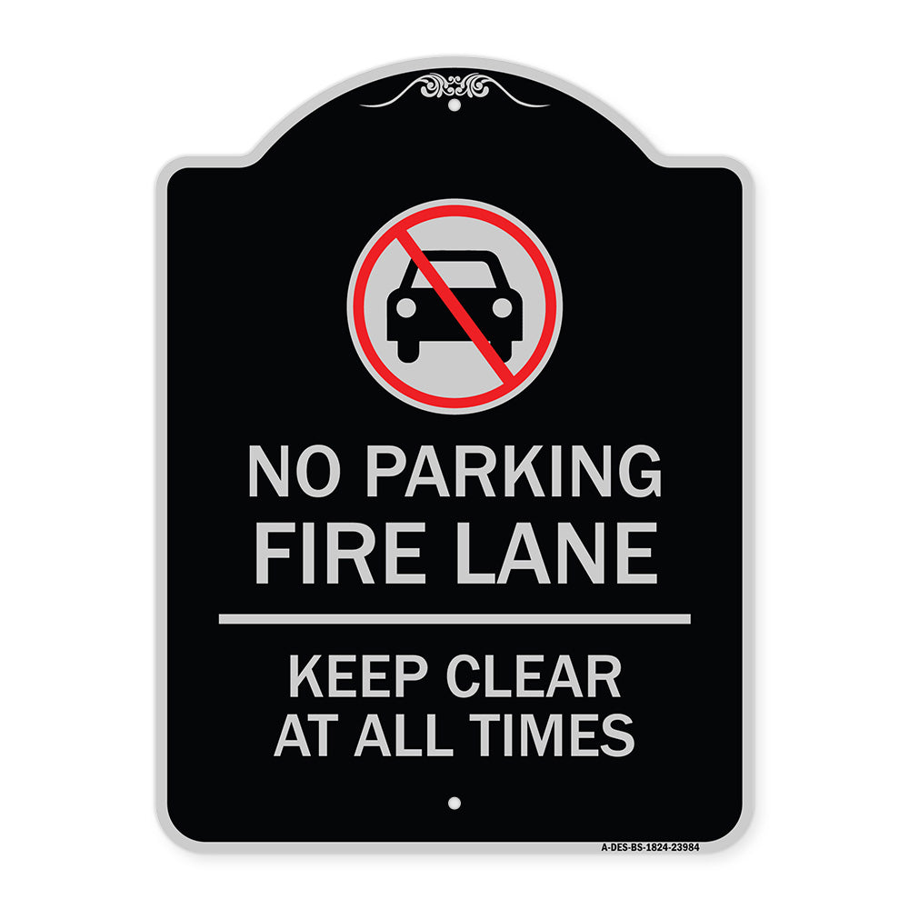 Fire Lane Keep Clear at All Times with Graphic