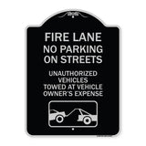 Fire Lanes No Parking on Streets Unauthorized Vehicles Towed at Owner Expense with Graphic