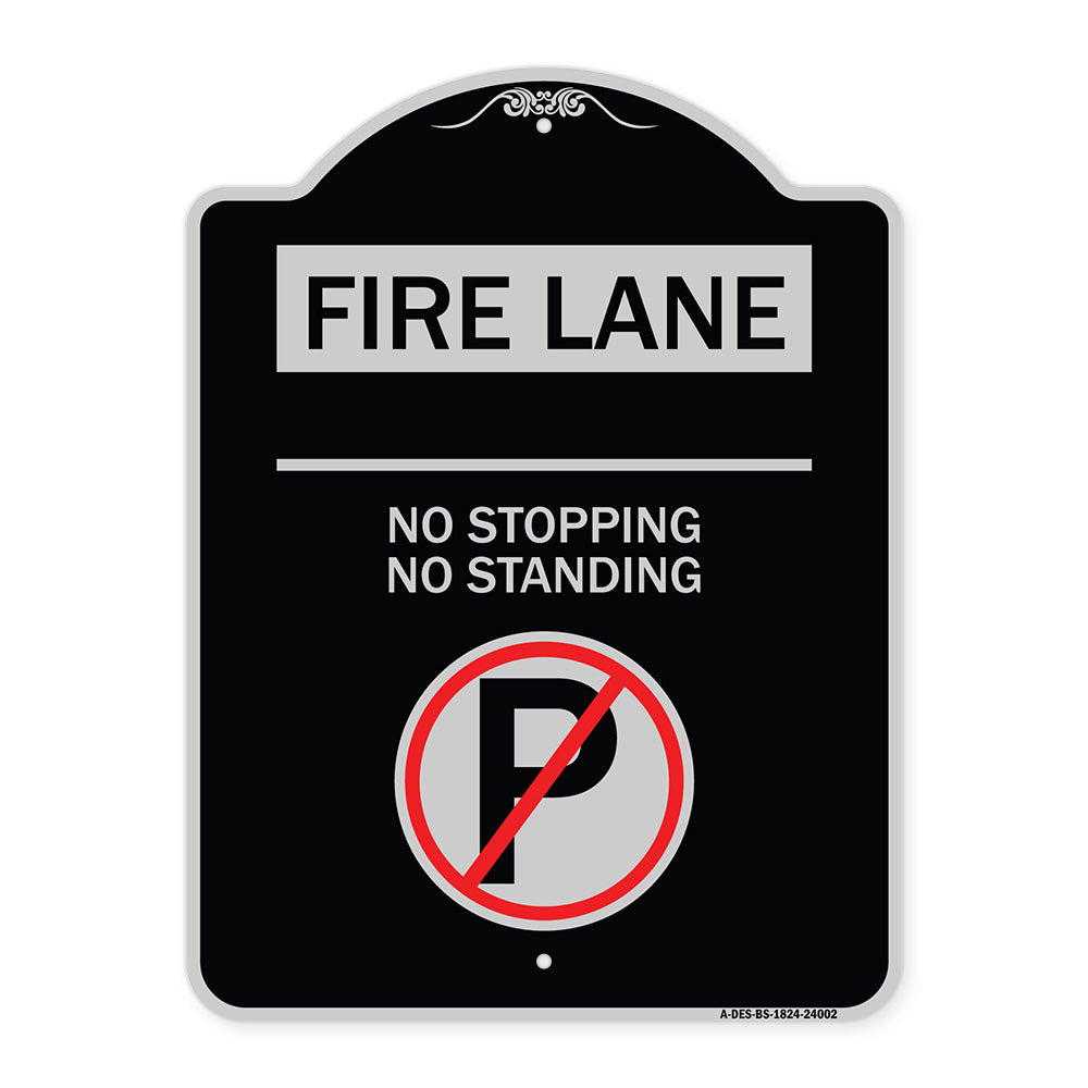 Fire Lane - No Stopping No Standing (With No Parking Symbol)