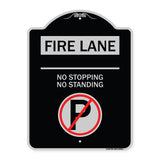 Fire Lane - No Stopping No Standing (With No Parking Symbol)