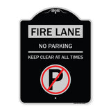 Fire Lane - No Parking Keep Clear at All Times (With No Parking Symbol)