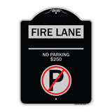 Fire Lane - No Parking $250 Fine (With No Parking Symbol)