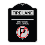 Fire Lane - Emergency Access Route (With No Parking Symbol)