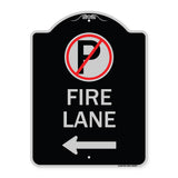 Fire Lane (No Parking Symbol and Left Arrow)