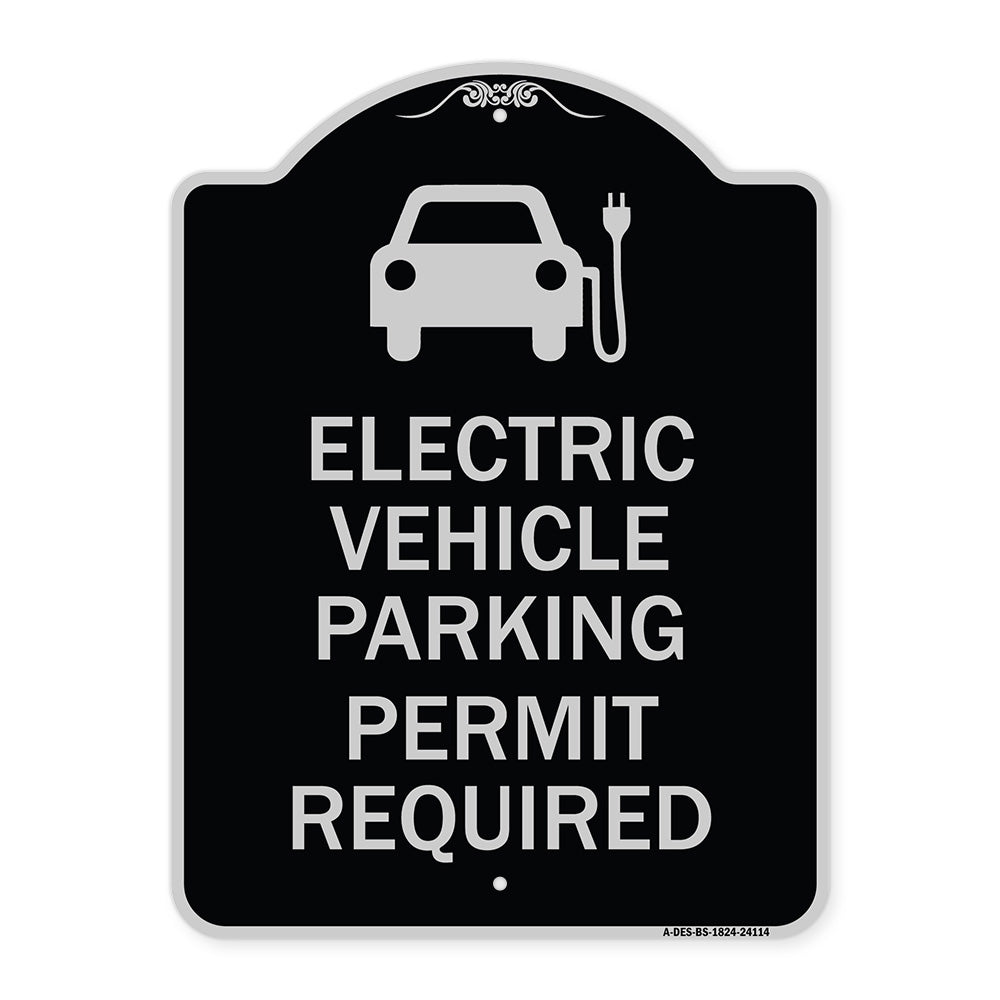 Electric Vehicle Parking Permit Required (With Electric Car Graphic)