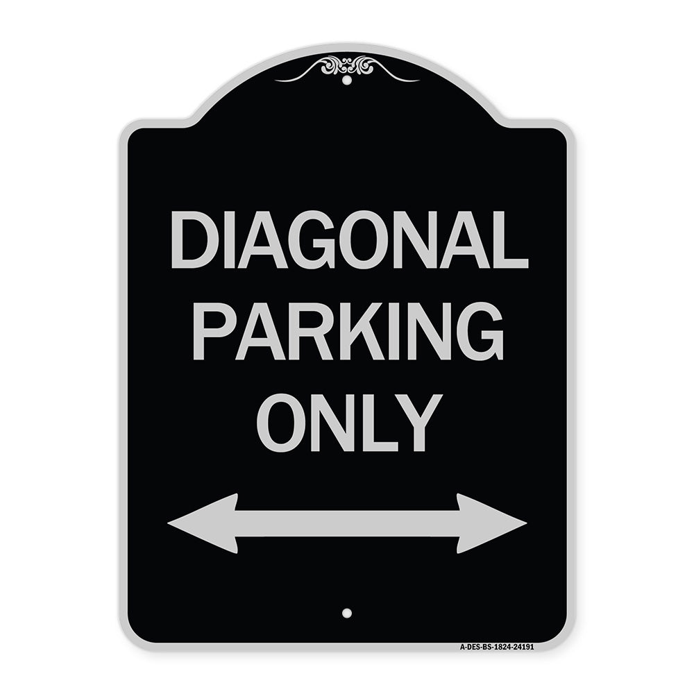 Diagonal Parking Only with Bidirectional Arrow