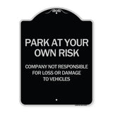 Company Not Responsible for Loss or Damage to Vehicles