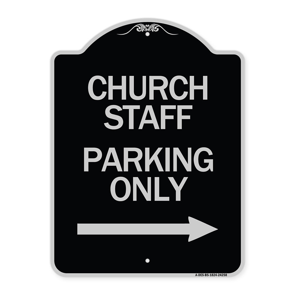 Church Staff Parking Only (With Right Arrow)