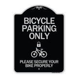 Bicycle Parking Only Please Secure Your Bike Properly (With Cycle and Lock Symbol)