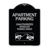 Apartment Parking - Unauthorized Vehicles Towed Away (With Car Tow Graphic)
