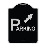 Parking with Arrow Pointing to Top Right