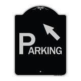 Parking with Arrow Pointing to Top Left