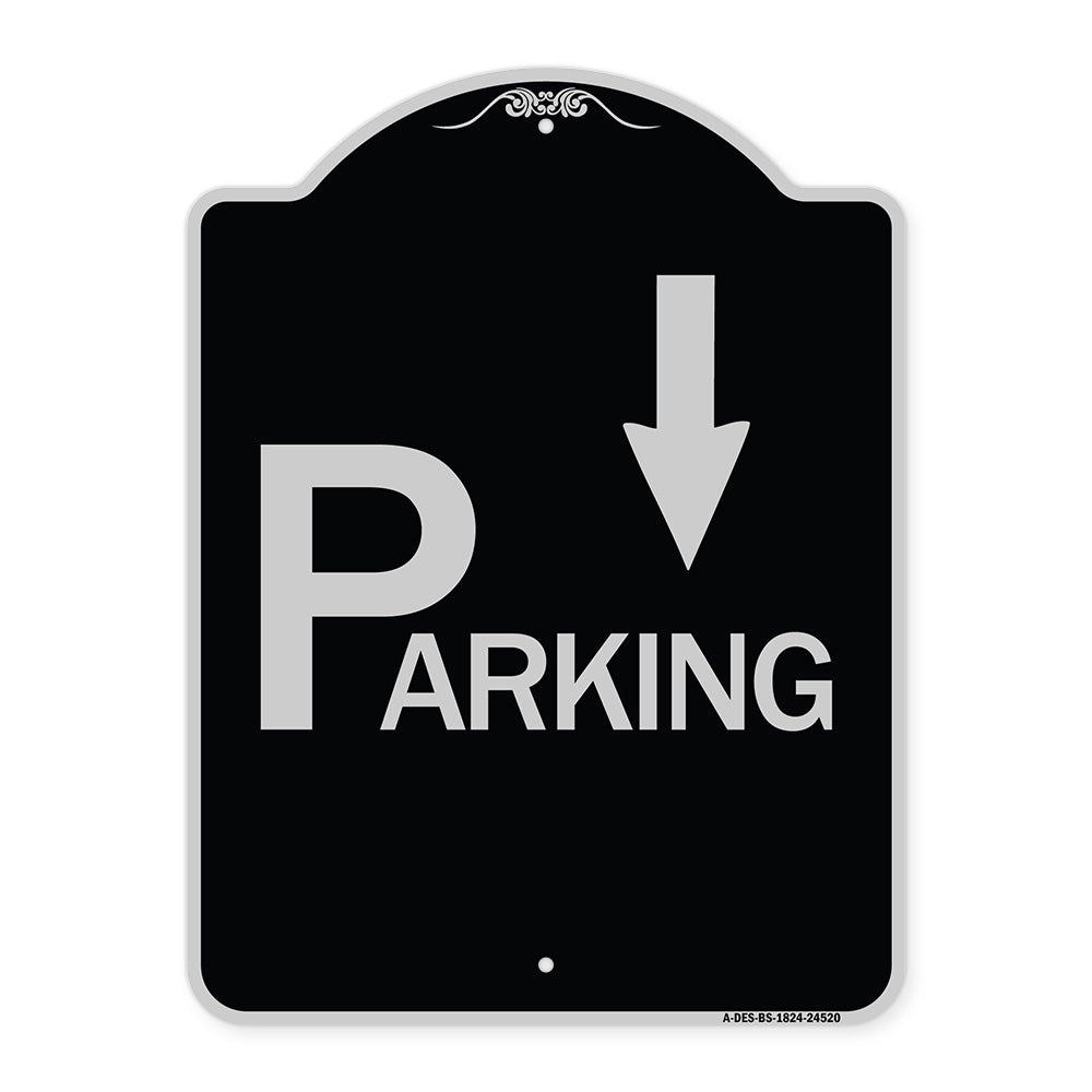 Parking with Arrow Pointing Down
