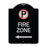 (No Parking Symbol and Left Arrow)