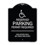 (Modern Isa Symbol) Connecticut Reserved Parking Permit Required Violators Will Be Fined Min $150