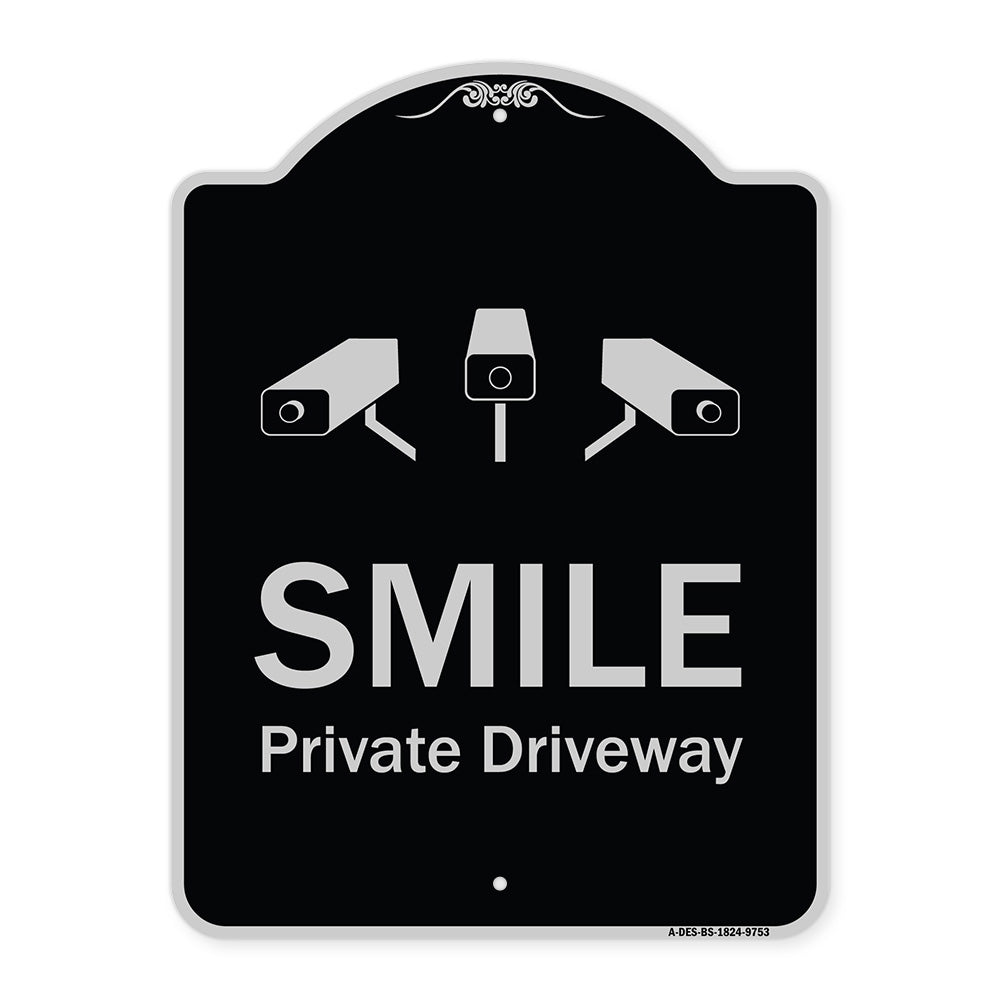 Smile Private Driveway With Video Surveillance Camera Graphics