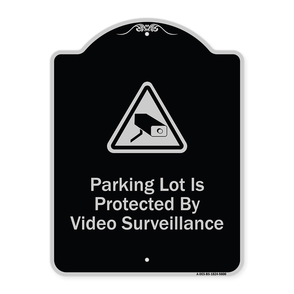 Parking Lot Is Protected By Video Surveillance With Caution Graphic