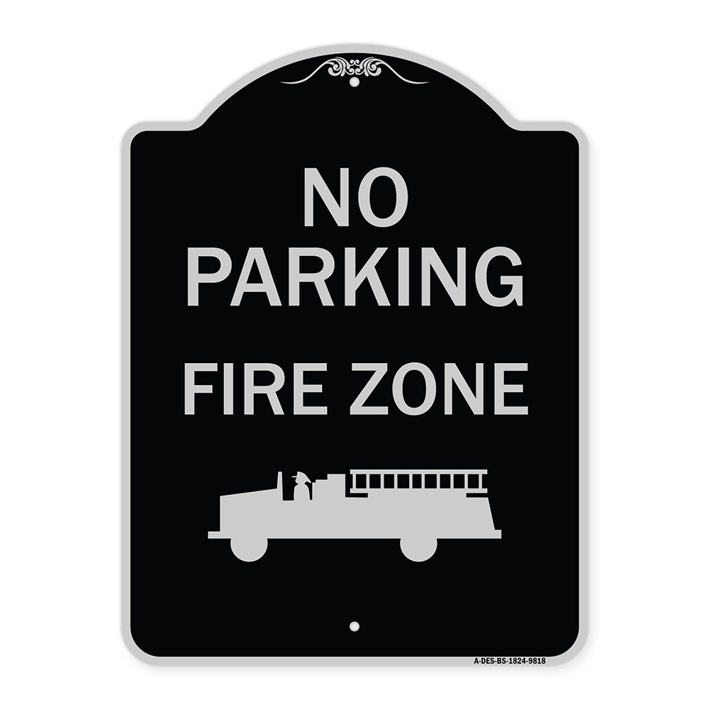 No Parking, Fire Zone With Graphic