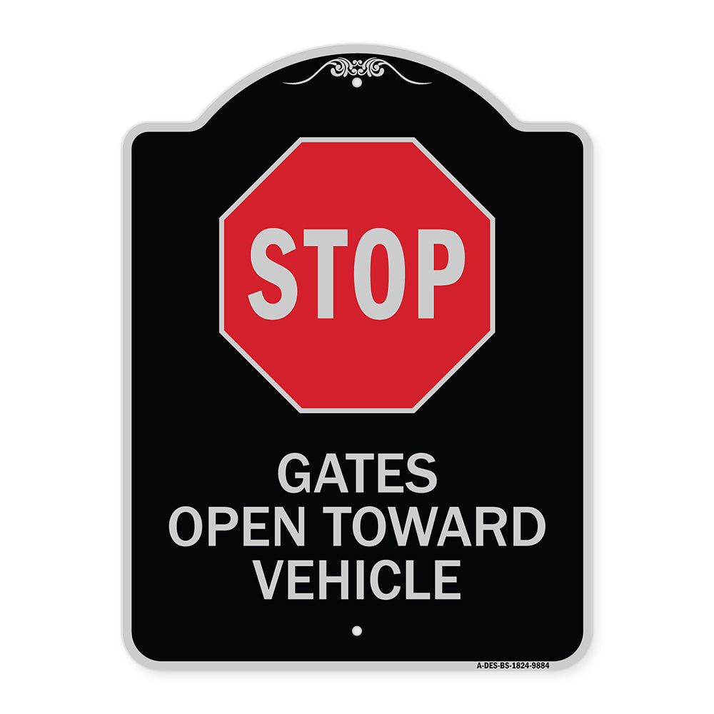 Stop, Gates Open Toward Vehicle
