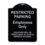 Restricted Parking Employees Only Violators Will Be Towed At Vehicle Owner's Expense