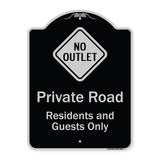 Private Road Residents And Guests Only With No Outlet Symbol