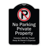 Private Property Violators Towed Away At Owner Expense With No Parking Symbol