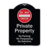 Private Property No Parking Trespassing Or Solicitors With Do Not Enter Symbol