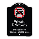 Private Driveway Do Not Block Open Or Closed Gate With No Parking Graphic