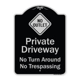 No Turn Around Or Trespassing With No Outlet Symbol