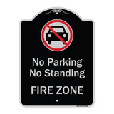 No Parking Or Standing, Fire Zone With Graphic