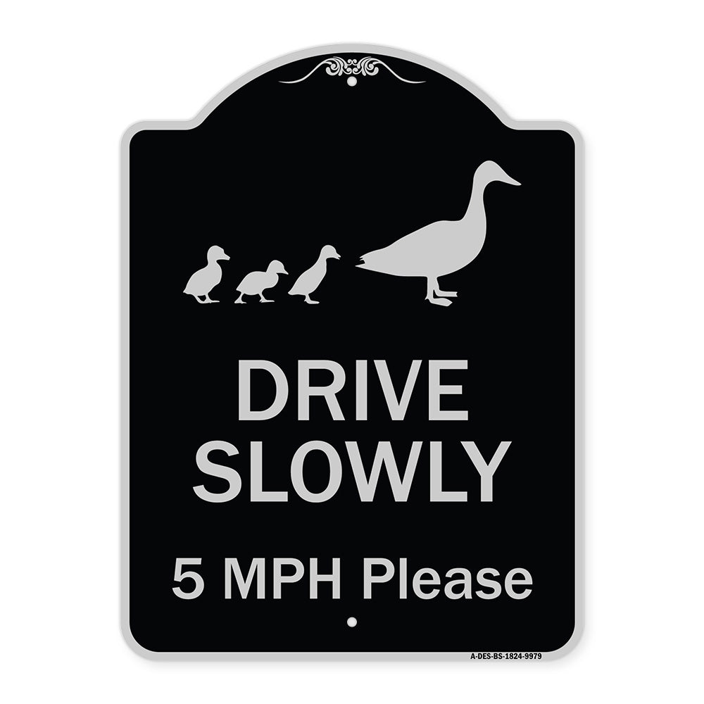 Drive Slowly 5 Mph Please With Duck And Ducklings Walking Graphic