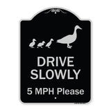 Drive Slowly 5 Mph Please With Duck And Ducklings Walking Graphic