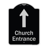 Church Entrance Ahead With Up Arrow