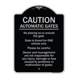 Caution Automatic Gates No Playing Gate Is Timed For One Vehicle Management Not Responsible