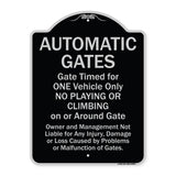 Automatic Gates, Gate Timed For One Vehicle Only