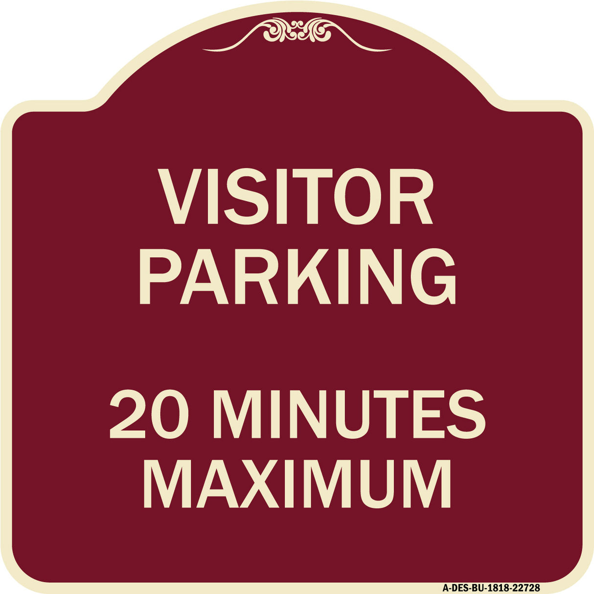 Visitor Parking Sign Visitor Parking 20 Minutes Maximum