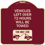 Vehicles Left Over 72 Hours Will Be Towed Tow-Away Zone (With Car Tow Graphic)