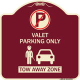 Valet Parking Only Tow Away Zone with Car Graphic