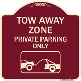 Tow Away Zone - Private Parking Only (With Car Towing Symbol)
