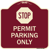 Stop - Permit Parking Only (With Stop Symbol)