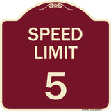 Speed Regulation Sign Speed Limit 5 Mph
