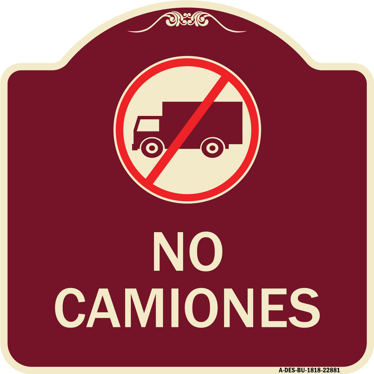 Spanish Traffic Sign No Camiones (No Trucks) (With Graphic)