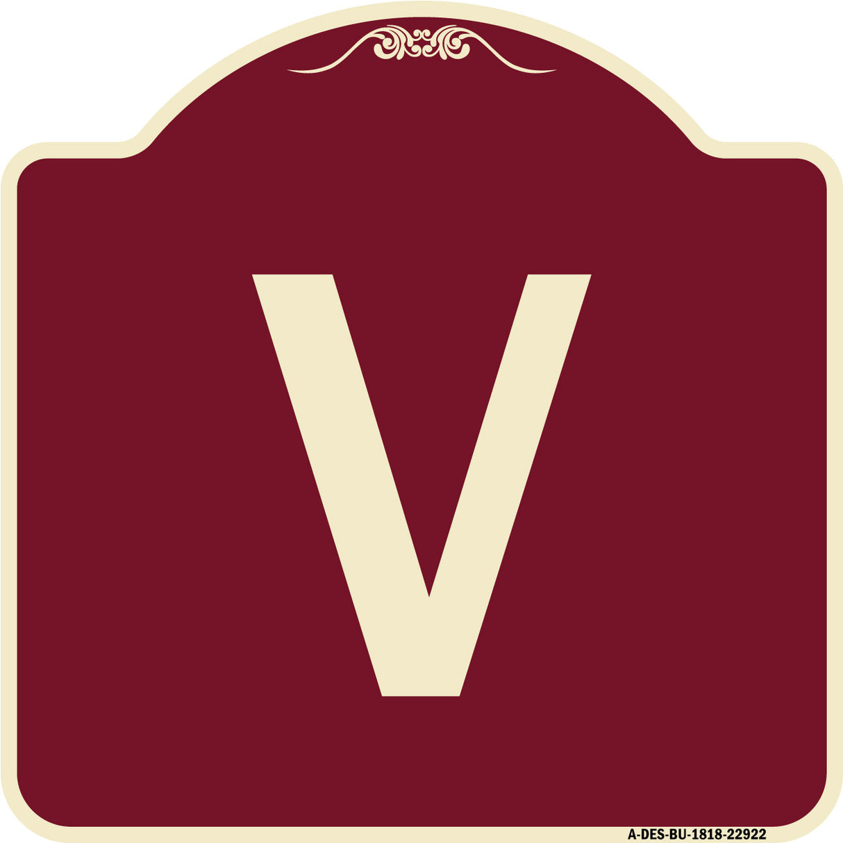 Sign with Letter V