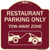 Restaurant Parking Only Tow-Away Zone (With Car Tow Graphic)